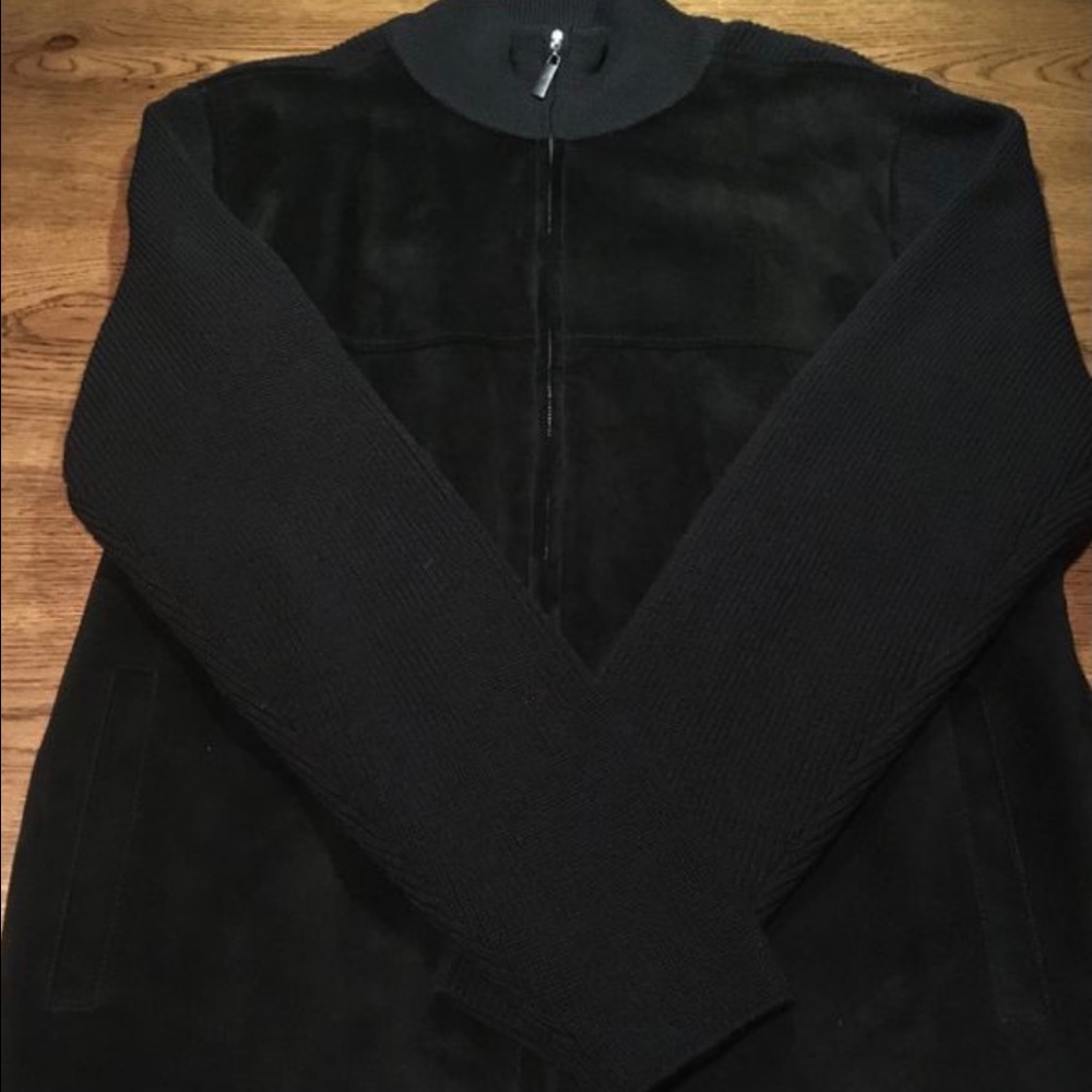 Brandini suede and wool zip up jacket